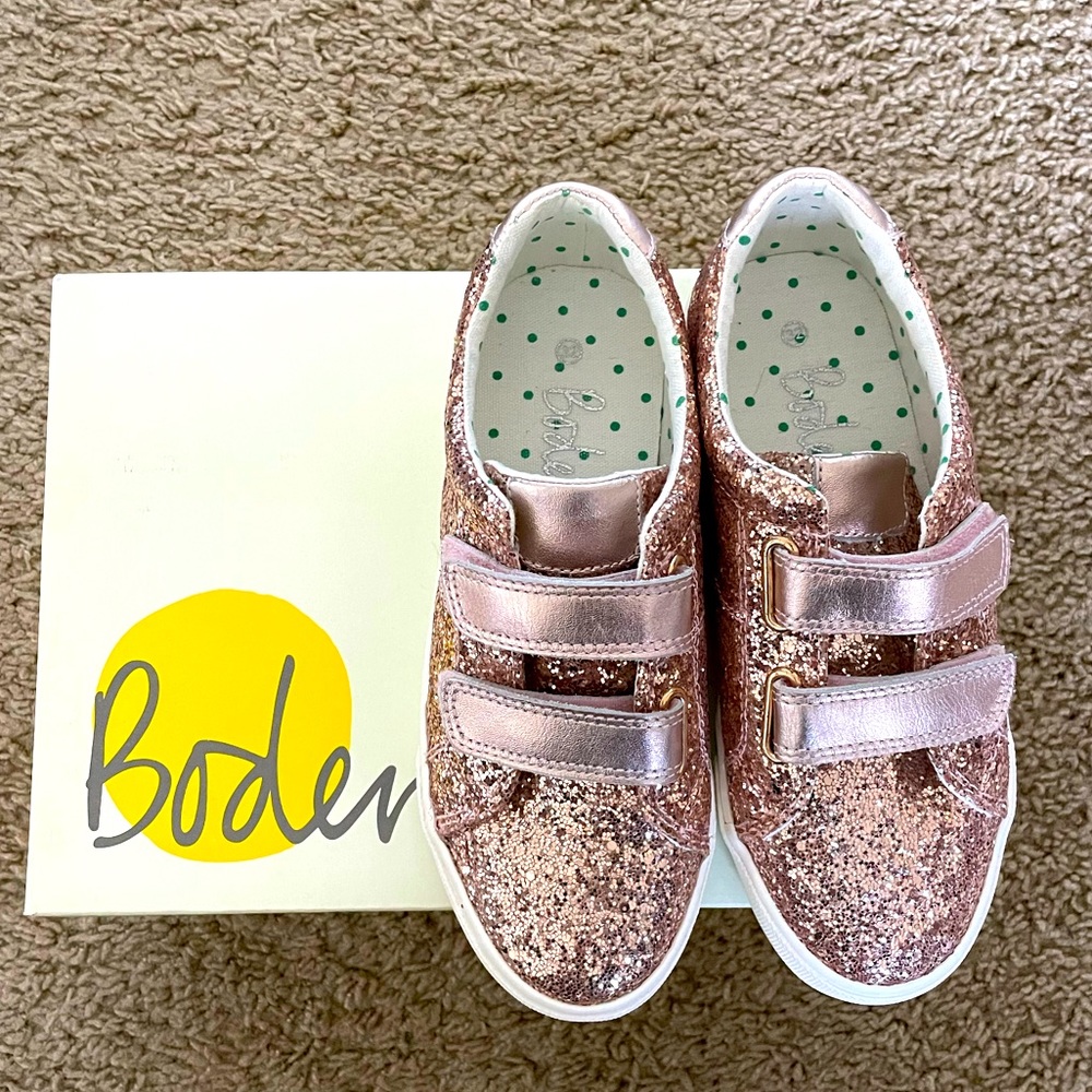 Boden Fun Low Tops - Tose Gold Glitter